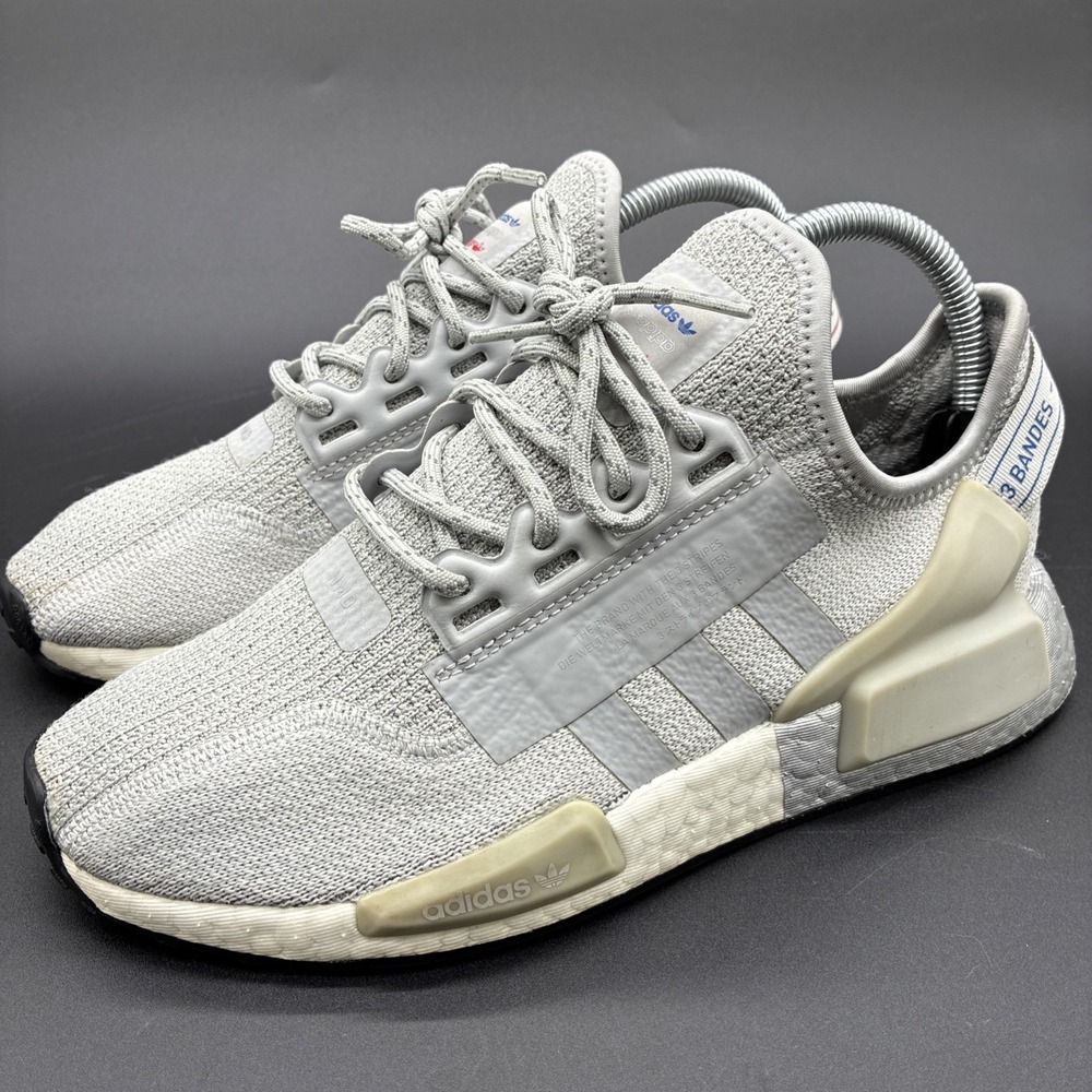 Adidas NMD R1 V2 Gray Silver Sneakers Youth Size 6 FW8049